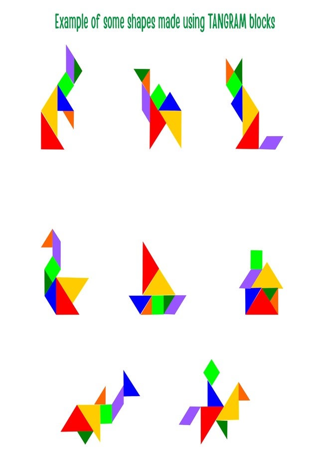 لعبة تانغرام خشبية من جيانوتوي | 7 مكعبات هندسية بألوان وأشكال مختلفة مع كتيب ألغاز | 13×13 سم | طلاء متعدد الألوان غير سام | تنمية المهارات الإدراكية والحركية الدقيقة | مناسبة للأطفال من عمر 5 سنوات فما فوق - Image 4